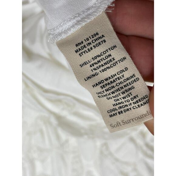 Soft Surroundings Women's 2X White Dress Cotton Shift Mini Textured Boho Stretch - Picture 3 of 9